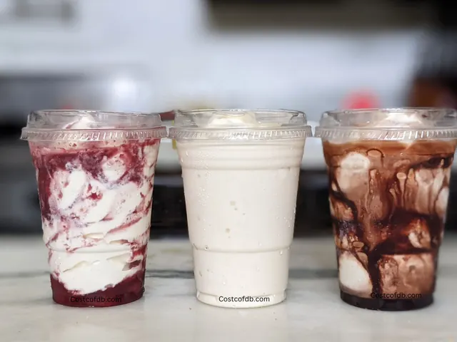 Costco strawberry sundae, ice cream cup and chocolate sundae